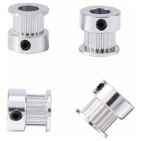 20 tänder kuggremsskiva 8 mm kuggremsskiva i aluminiumlegering för 3D-skrivare 2 st (20 kuggar (8 mm inre hål))