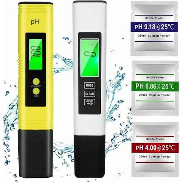 pH-mätare, TDS- och EC-mätare, temperatur, 4-i-1 PH-vattenkvalitetstestare med LCD-skärm, automatisk kalibreringstest för pool, akvarium, mat
