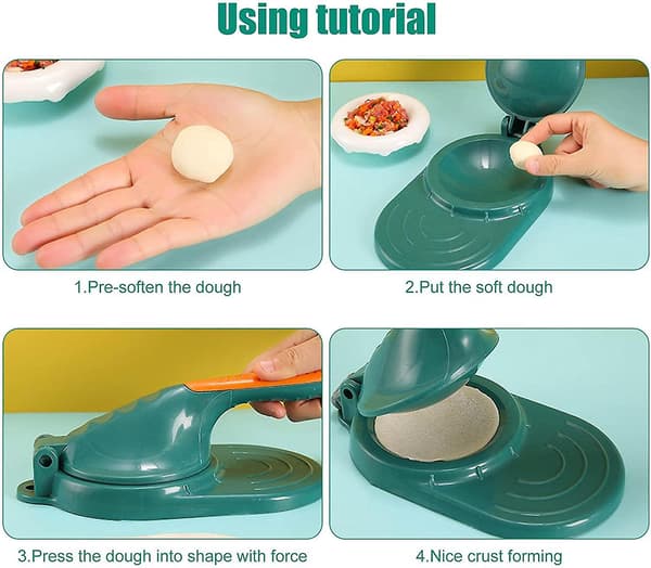 Mini manuell tortilla press, degknyckare, degknyckarform, vit