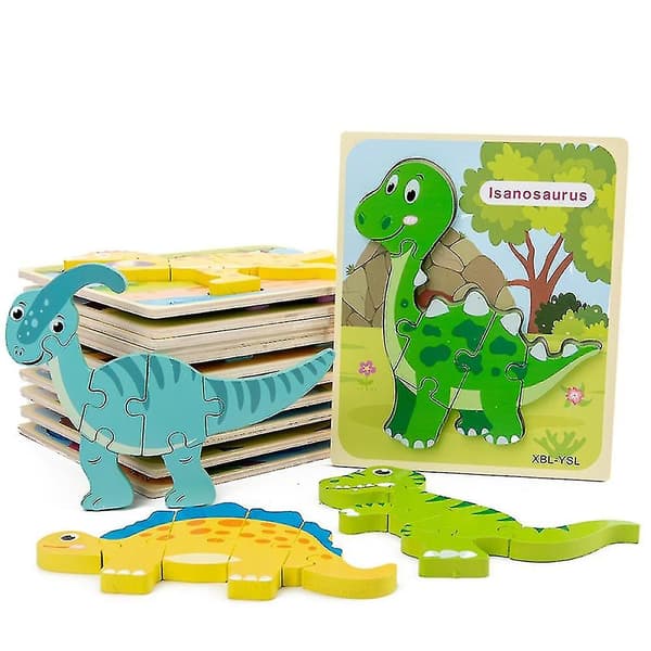 Børn 3D Dinosaur Træ Intelligent Pædagogisk Legetøj