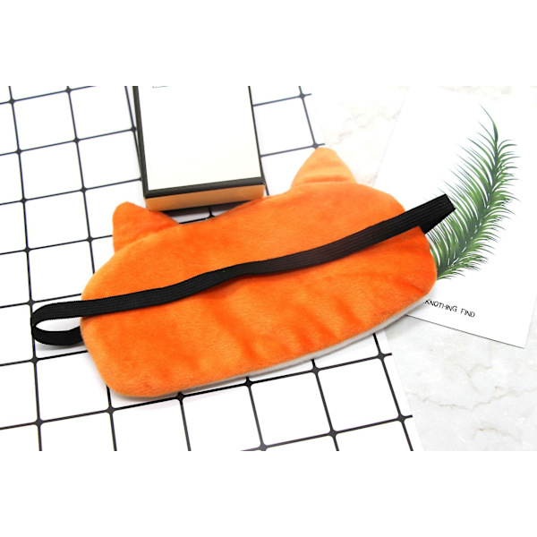 Mjuk plyschkanin sovmask ögonbindel, supermjuk rolig sovmask för pojkar flickor och vuxna (orange räv)