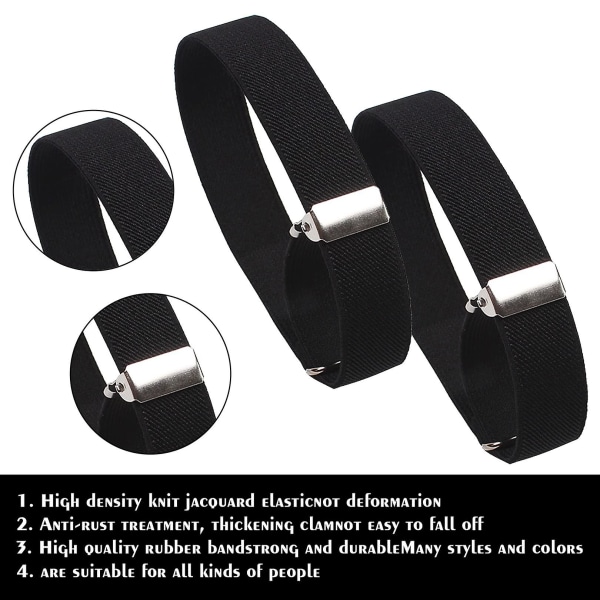 2st elastiska justerbara armband Armärmskjorta Strumpebandsärmhållare, strumpebandshållare, unisex elastisk skjorta