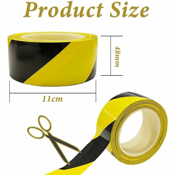 Varningstape Hazard Varningstape Triomphe PVC Golvmarkeringstape 48mm × 33m Gul/Svart.