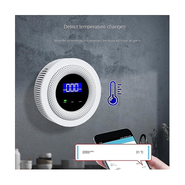 Wifi trådlös smart gaslarm gasläckagedetektor appkontroll hemlarm högt volymlarm för kök lager