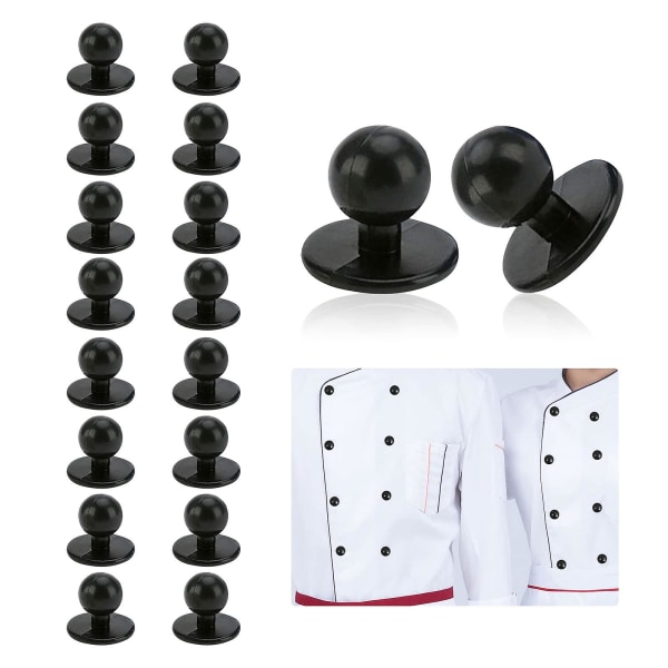 Kockjacka-knappar, 40 bitar Mini-plast runda bollknappar för matlagning Kläder Klädknappar Gör-det-själv-ersättning