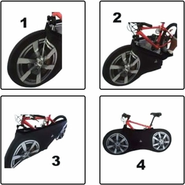 Beskyttende cover til indendørs cykel - Sort og rød