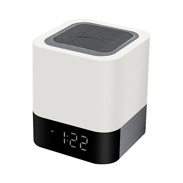 Bärbar färgglad LED-ljus högtalare touch-kontroll sänglampa väckarklocka trådlös mini-spelare Bluetooth-kompatibel