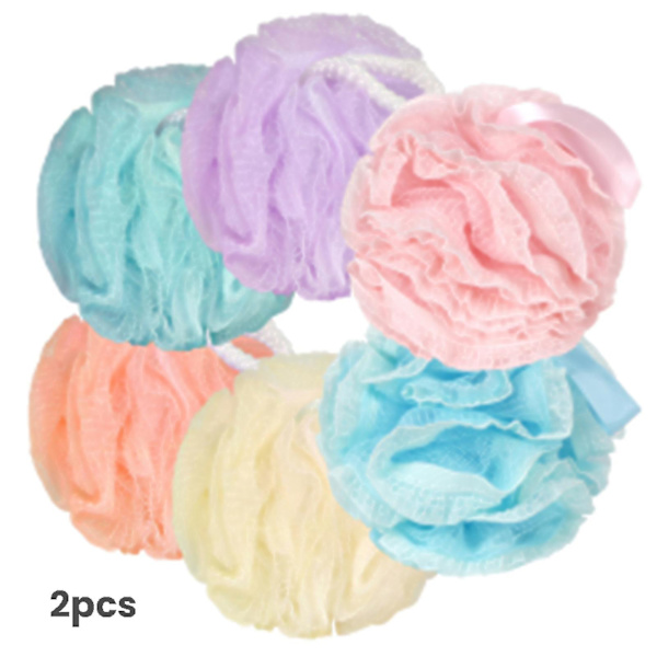 Mjuk nätbadboll multifunktionell kroppsskrubb unisex kropprengöringsboll-4（2PCS）