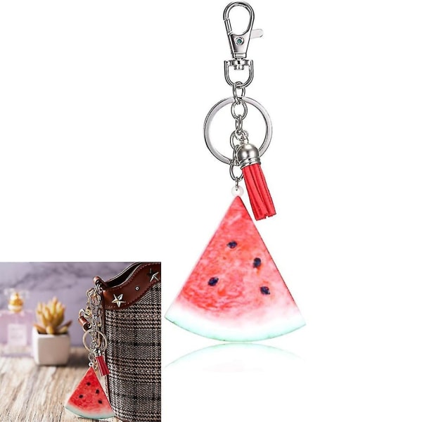 Vattenmelon nyckelring frukt charm stil nyckelring