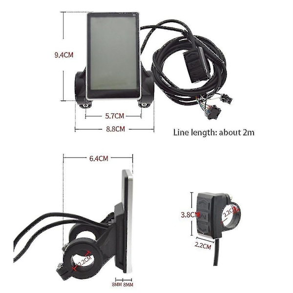 36-60V Elektrisk LCD-mätare M5 Display Smart KT Cykel i Plast