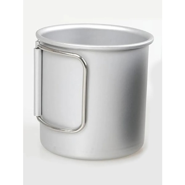 300 ml Camping Vattenkopp, Bärbar Utomhus Hopvikbar Aluminiumkopp för Camping Picknick Trekking (Vit)
