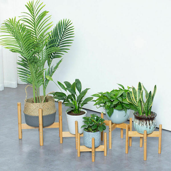 Växtstativ Blomsterträdgård Krukväxt Trähylla Inomhus Utomhus Växthylla Hemmakontor Dekoration Enkel Blomhållare Liten, Modell: Bambu liten
