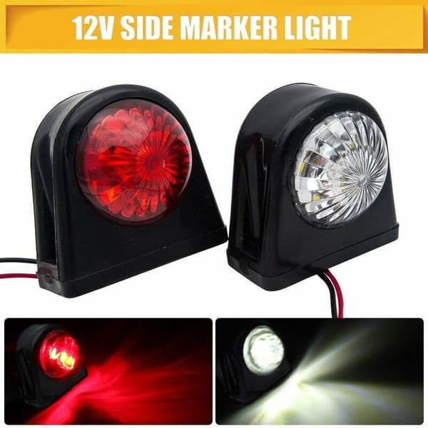 2 stk. 6 LED sidemarkeringlys 12V 6 LED gummi sidemarkeringlys til trailer lastbil varevogn