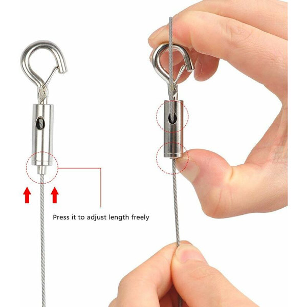 2 st x 2 m rostfritt stål kabel sats krok rep för kläder/lampor/foton max stativ 30 kg