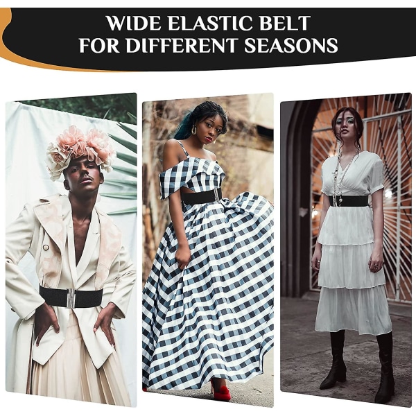 Löst Tight Bälte Retro Elastiskt Elastiskt Bälte Retro Elastiskt Bred Bälte Dragsko, Svart