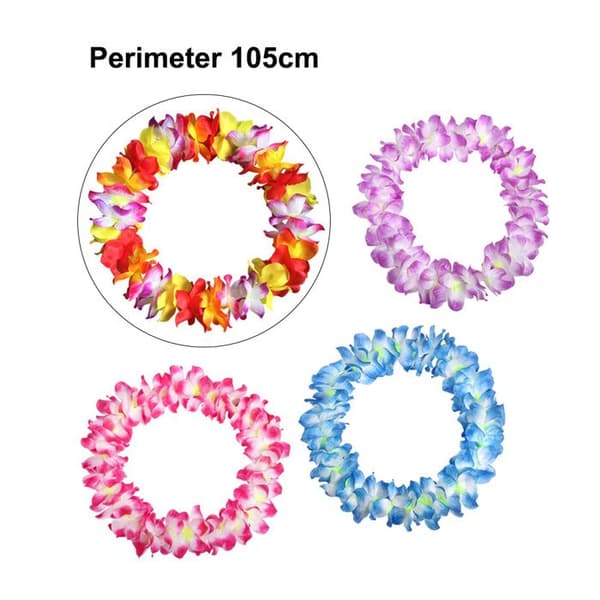 Krans, kunstige blomster, polyester, lett, hawaiiansk fest, voksen/barn.