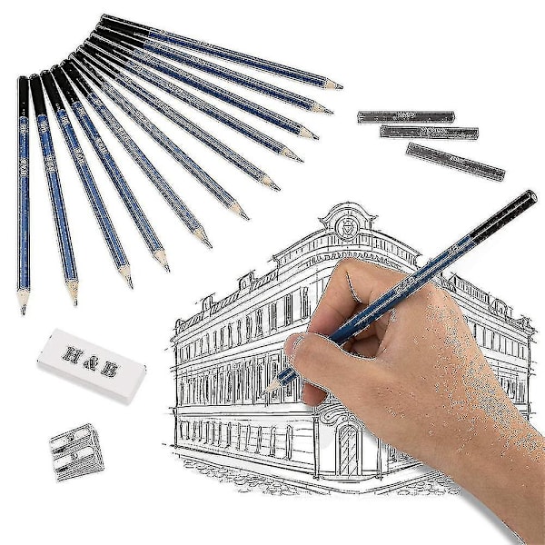 Ritsetpennor Konstset, Ritpennor Professionell Konst Grafit Kolritning Ritning（33-delad uppsättning）