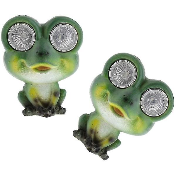 2 st Utomhusbelysning solharts grodlampa LED-stämningslampa trädgårdslandskapslampa djur gräsmatta