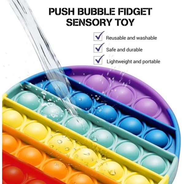 Poppy Anti-Stress Fidget Toy Push Pop Bubble Toy (blandning av 3)