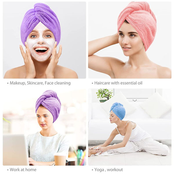 3-pack mikrofiberhandduk insvept superabsorberande bandana snabb torkande hårlock