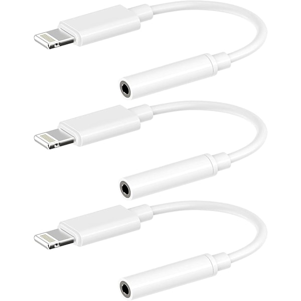 [Apple MFi-certifierad] Lightning till 3,5 mm hörlursadapter, iPhone-hörlursadapter 3,5 mm ljud AUX-adapter Dongle-kabelkonverterare Kompatibel