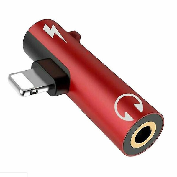 För Iphone 8 7 Plus X Lightning till 3,5 mm Aux hörlursladdare Jack Adapter (röd)