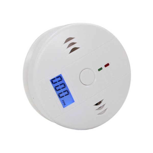 LCD CO-sensor fungerer alene, indbygget 85dB alarm, uafhængig lyd kulilteforgiftningsalarmdetektor