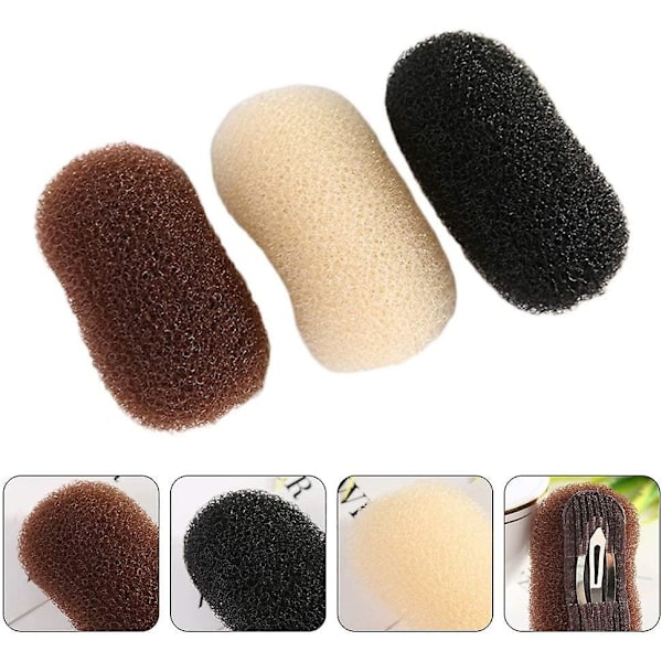 3-pack Bump-hårklämmor för kvinnor, svampvolym Bump Insert Hårstylingverktyg