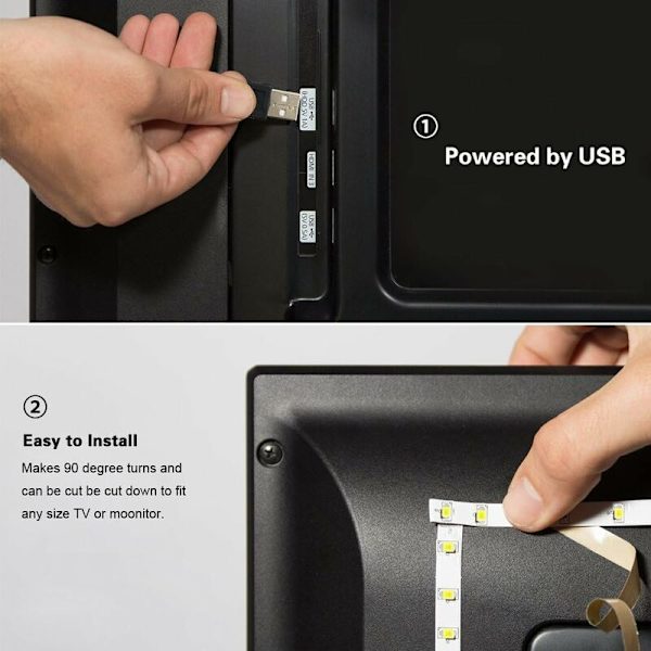 USB LED-list, 5050 RGB 12V DC, LED-band inomhus dekorativ LED-list för LED-TV-bakgrundsbelysning LED-TV RGB LED-list (5M 150LED)
