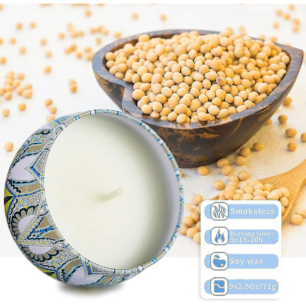 Doftljusgåvor till kvinnor Aromaterapi burk ljus (engelsk päron. Freesia Köln)