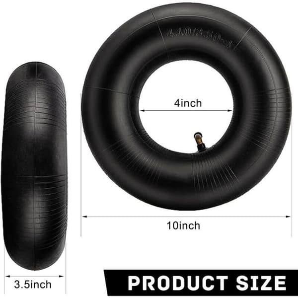 Slange, 4.10/3.50-4, naturgummi, for trillebår, gressklipper, hagevogn.