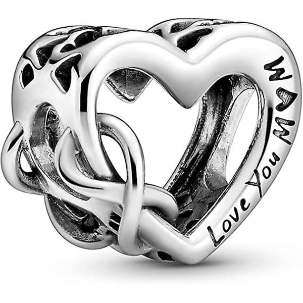 Moments Kvinnors Sterling Silver Love You Mum Infinity Heart Armband Charm