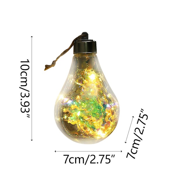 Julkula med LED-ljus, Transparent Julkula, Julgranshänge, Glödande