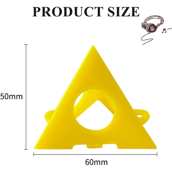 10-pack perforerade träfärgställningar, pyramidställ, triangulär plaststativ gul