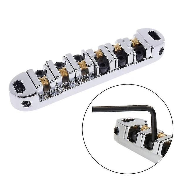 För Lp Sg Elgitarr Metall Gitarrstall Låsande Tune-o-matic Stall Och Stränghållare Set, Silver