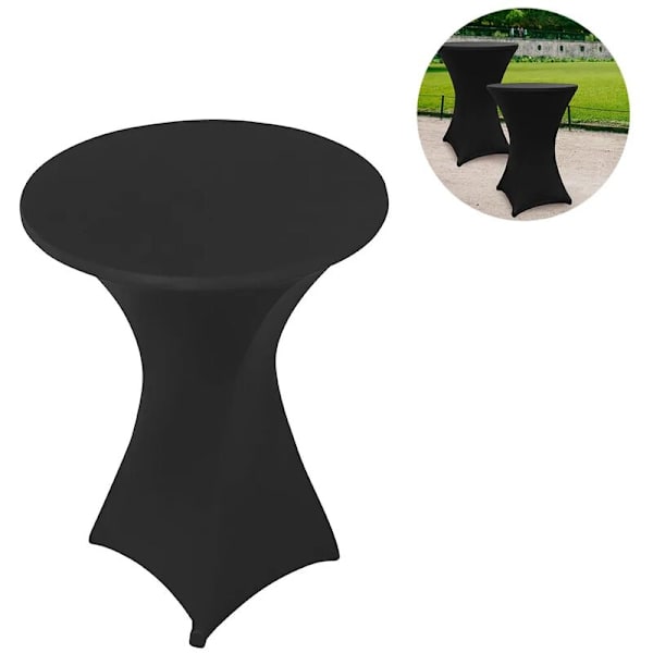Stretch barbordsdukar för bistrobord, svart stretch cocktailduk 60x110cm