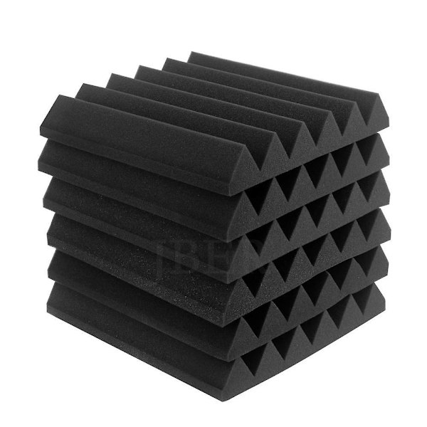 6-pack kolakustiska ljudskumpaneler, 5 X 30 X 30 Cm/2" X 12" X 12" Studioskumvägg, brandsäker ljudisolerad vägg