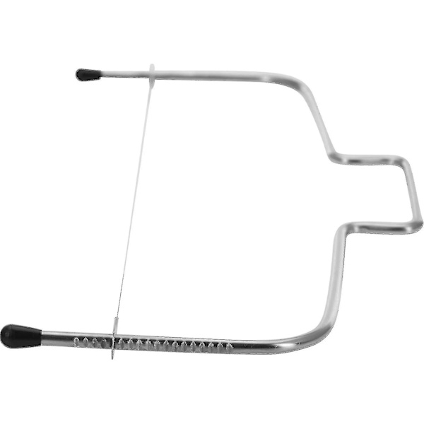 Tårtbottenavdelare/tårtskärare med 2 tandade skärtrådar, rostfritt stål, längd: 32 cm, silver