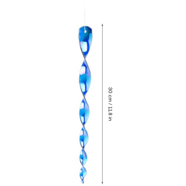 6-delt sæt fuglebeskyttelse reflekterende vindspiral i blå. Ideel som dekoration - forsvar mod fugle i hus og have