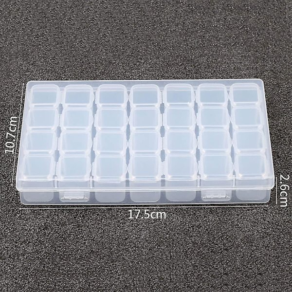 28 Grids Diamond Brodery Box, Diamond Storage Box Beads Organizer Case För Smycken Pärlor Örhängen Verktygsbehållare