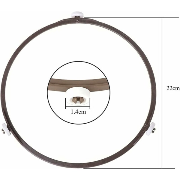 Universell skivspelarhållare 22 cm, mikrovågsugn roterande ring av skivspelare för universell glashållare 22 cm diameter (brun)