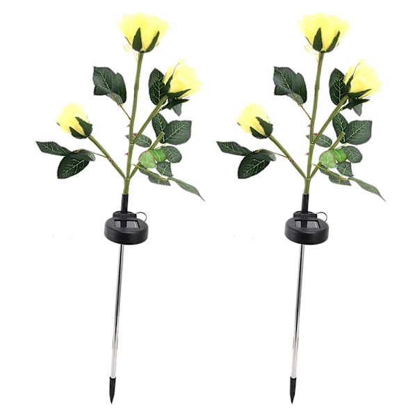 2 st LED solroslampor Vattentät Konstgjord Ros Trädgårdslampa För Utomhuslandskap-2431