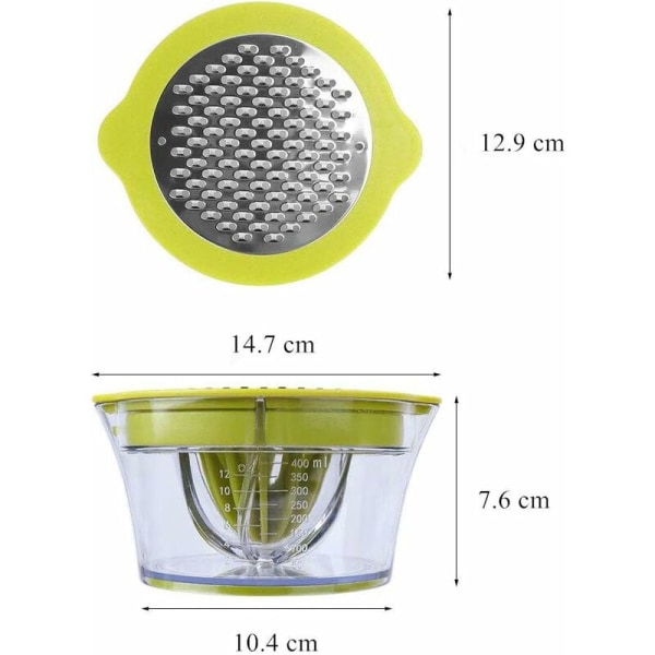 Citronpress 4 i 1 citronpressare med 400 ml behållare, manuell citruspress, limepress, juicepress, limepressare, limepressare