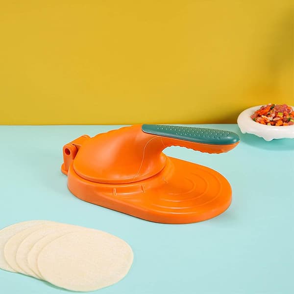 Mini manuell tortilla press, degkavel, degkavelform, rosa