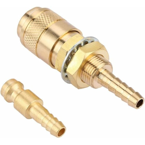 M6 gas- och vattensnabbkoppling Vatten- och gaskyld adapter för MIG TIG brännarkontakt Triomphe svetsbrännare (guld)