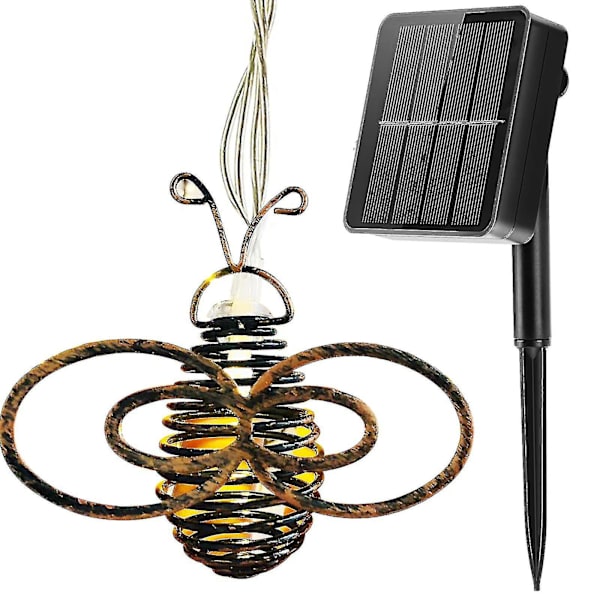 Zhongxin Solar Garden Lights, 15 Led Metal Honey Bee Fairy String Lights, Warm White Led, 2.85m/9ft, Vattentäta Utomhuslampor För Hem, Trädgård, Staket