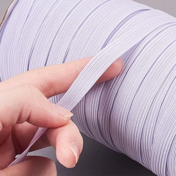 100 meter platt spandextråd, 0,39\" sytråd DIY stretchband spole vit