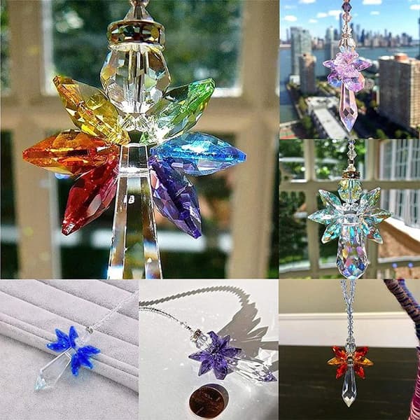 1 Krystal Suncatcher, Engleform, Hængende dekoration, Vindue, Hjem, Bil.