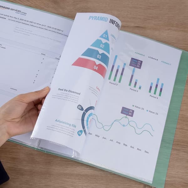 A4-presentationsmapp med transparenta fickor 30 fickmapp 4 stycken