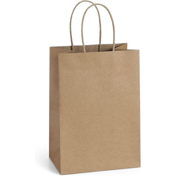 Presentpåsar Kraftpapperspåsar 10 st 5,25x3,75x8 tum Små Shoppingpåsar Kraftpåsar Festpåsar Svarta Papperspåsar Med Handtag Bulk